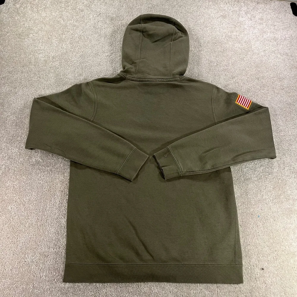 Nike Wildcats Hoodie Mens Small Olive Green American Flag Patch Pullover